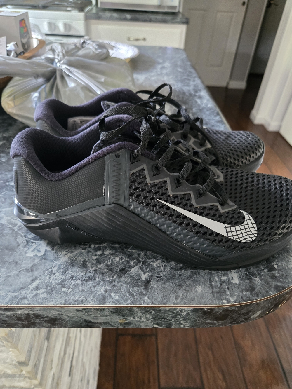 Nike Metcon Black Mesh Training Shoes with White Swoosh
